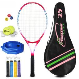 Raquete De Tênis Para Adolescente, Raquete De Esportes De Fibra De Carbono, Único Dispositivo De Treinamento, 19 ", 21, 23, 25", 1Pc - Image 2