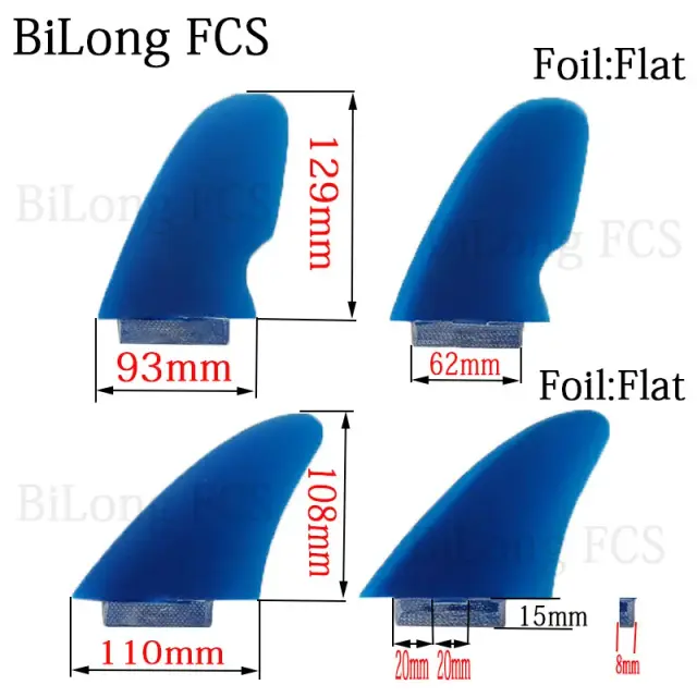 Conjunto de 4 Barras Quad Fin para Prancha de Surf em Fibra de Vidro GFK - Tamanhos L e M, Caixa Azul Inclusa, Venda Quente