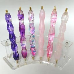 Caneta artesanal de cristal de resina com pontas de metal 1 + 2, ferramentas de pintura diamante, acessórios de bordado, novo estilo, 2021 - Image 2