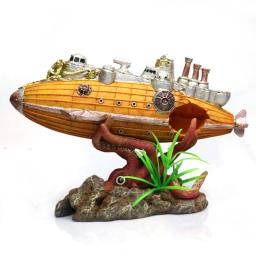 Decoração para aquário, acessórios para tanque de peixes, ornamentos de resina, barco, aquário submerso, paisagismo, decoração de tanque de peixes, artesanato, suprimentos para animais de estimação - Image 5