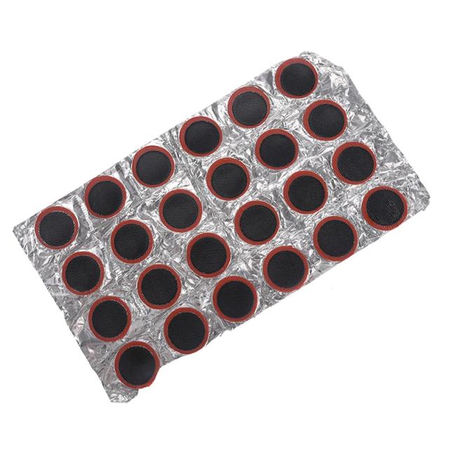 Kit Completo para Reparo de Pneus de Bicicleta com 24 Peças, Adesivos de Borracha e Cola de 10ml