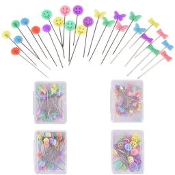 Alfinetes de arte e costura de cores mistas, pinos com flor, ferramenta de costura, agulha para artes e escolher o ouriço, almofada + shirtpin com 100 peças - Image 1