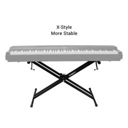 X-style suporte de teclado para piano, ajustável, portátil, música resistente, com alça de ancoragem, preto - Image 4
