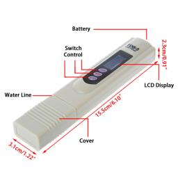 Tds teste caneta portátil digital ph tester gh/dh ferramenta de teste aquário tanque peixes dureza da água medidor faixa medição 1 999990ppm - Image 5