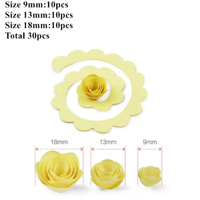 Conjunto de 30 Tiras de Papel para Artesanato com Rosas e Flores em Vários Tamanhos - Kit de Recortes Criativos