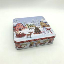 Caixa De Armazenamento Quadrada De Tamanho Grande Caixa De Presentes De Natal Para Cookies Embalagem De Doces Caixa De Presente De Ano Novo Lata De Metal - Image 4