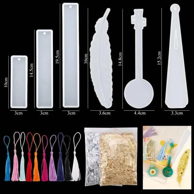 Conjunto Completo de Moldes de Silicone para Resina Epóxi com Broca Manual, Glitter e Ferramentas para Criar Pingentes e Brincos DIY