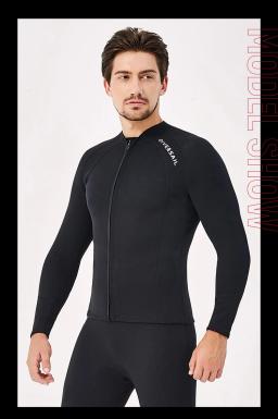 Roupa de mergulho masculina de neoprene 2mm, proteções queimaduras de manga comprida, surf, camiseta e calça quentes para natação - Image 4