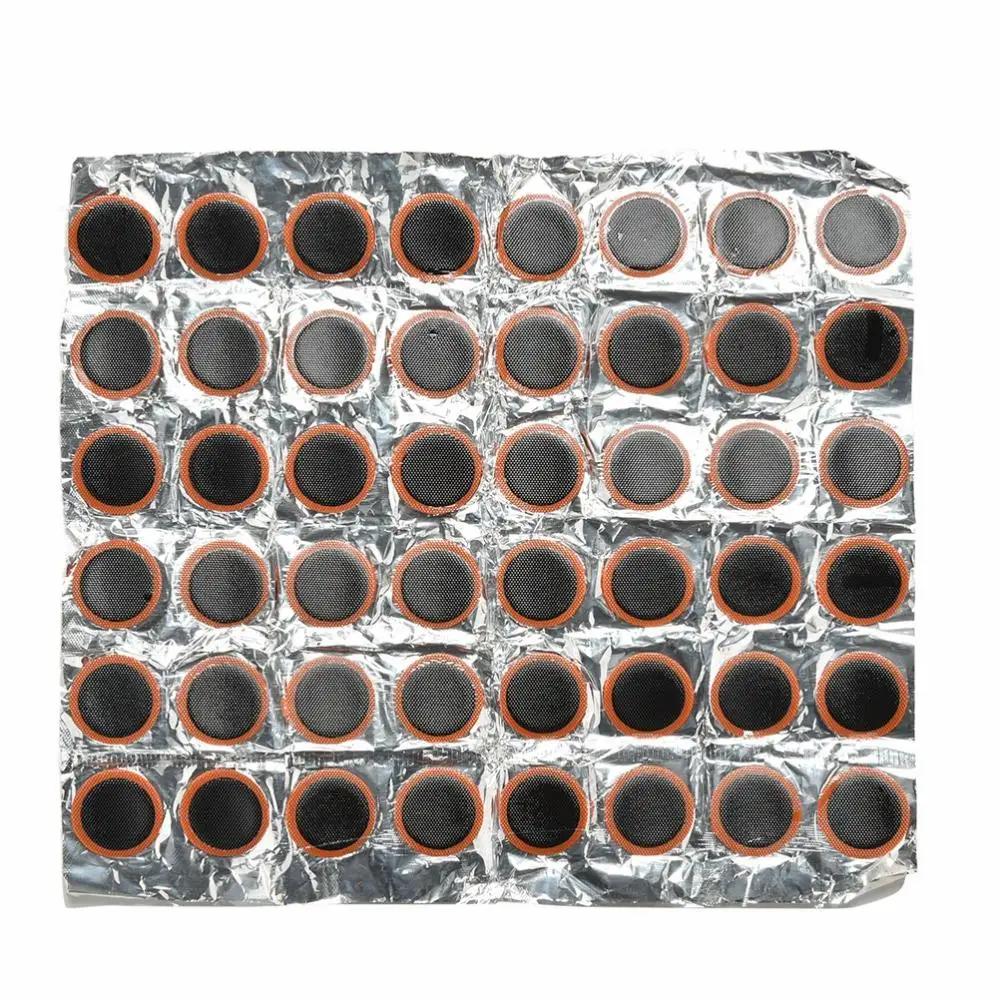 48 pçs nova venda diâmetro 2.5cm redondo bicicleta pneu de borracha peça remendo reparação kits ferramentas para ciclismo pneu reparação punctura - Image 1