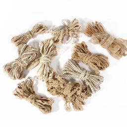 Fio de juta para decoração, 5m natural corda de serapilheira para festa de casamento, fita de renda para artesanato diy, decoração de casa, festival, embalagem de recortes - Image 4