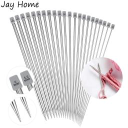 Agulhas de tricô de aço inoxidável para camisola, conjuntos de gancho de crochê reto, 22PCs, 2mm-8mm, 25 cm, 35cm - Image 2