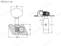 A conjunto 3r3l acessórios de corda para violão, afinador de cordas clássicos com abertura dourada, cabeças de máquina, botão pequeno oval preto - Image 6