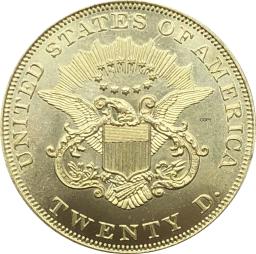 US No Motto Double Eagle 20 Dólares Moeda, 1851 1852 1853 1854 1855 1856 1857 1858 1860 1861 1862 1863 1864 1865, US - Image 6
