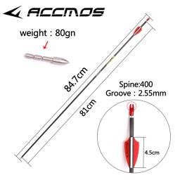 Coluna de flechas de carbono puro, tiro com arco, caça, tiro, 6 pcs, 12pcs, 250, 300, 350, 400, 500, 600, 700, 800, 900, 1000 ID, 4,2mm, 31 polegadas - Image 3