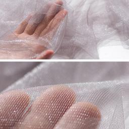 Tela macia de seda brilhante larga de 150cm da malha para o vestido de casamento manicure foto pano de fundo gaze tecido de renda de tule p153 - Image 4