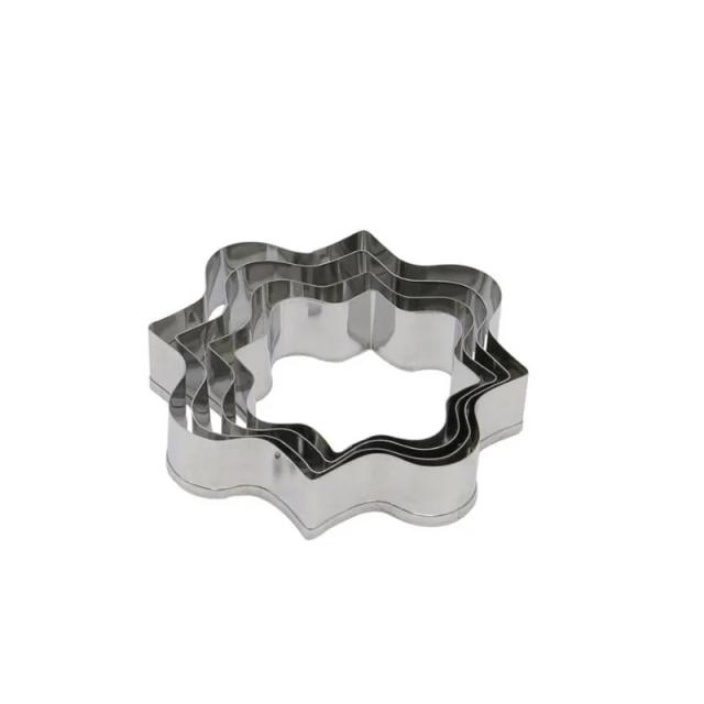 Conjunto de 4 Cortadores de Aço Inoxidável para Decoração de Biscoitos e Bolos de Casamento, Ferramenta DIY para Confeitaria