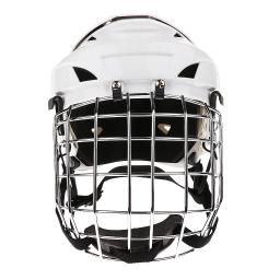 Capacete ajustável hóquei de gelo & máscara de rosto combo para homens & mulheres branco m/g - Image 1