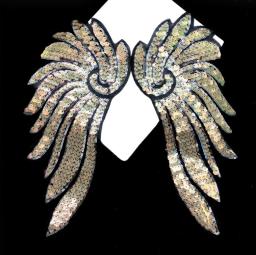 1 par grande adesivos de lantejoulas com asas de anjo para roupas apliques para costura em jaqueta bordado decorativo artesanato - Image 5