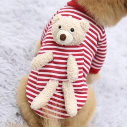 Roupas de inverno para cachorro de estimação, moda de bolso, urso, listras, moletom para animais de estimação, mantém o calor da pomerania, roupa para cães pequenos, 1 peça - Image 5