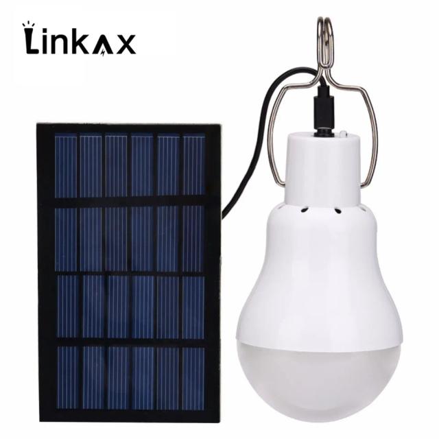Lâmpada Solar Portátil 15W 130LM - Luz LED com Painel Solar Ideal para Acampamento, Barraca e Pesca