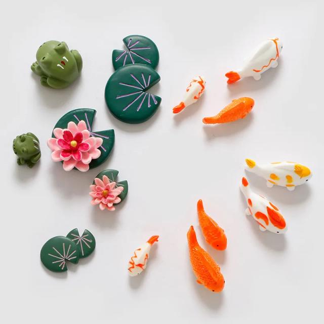Imãs de Geladeira 3D de Sapo e Lótus: Decoração Fofo com Efeito Vento para sua Casa