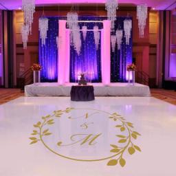 Casamento dança piso adesivo de parede decalque do vinil decoração do quarto de casamento piso decalque dança casamento casais nome personalizado a976 - Image 1