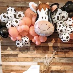 1 conjunto branco preto fazenda vaca tema festa de aniversário balões folha animal balão chuveiro do bebê decorações de casamento crianças favores suprimentos - Image 2