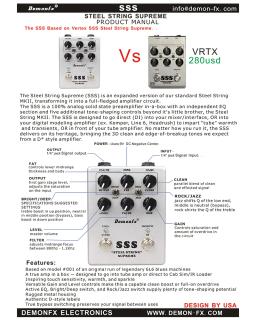Demonfx-Pedal de sobrecarga de guitarra Delay Steel String Clean Drive, Tone Effect, função pré-amplificador, alta qualidade para SSS, novo - Image 3