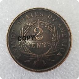 Eua 1864-1873 moeda cópia de dois centavos - Image 6