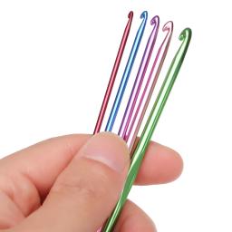Agulha de tricô de alumínio colorido, Crochet Hook Set, Sweater Stitch Tool, Acessórios de costura, 2-8mm - Image 4