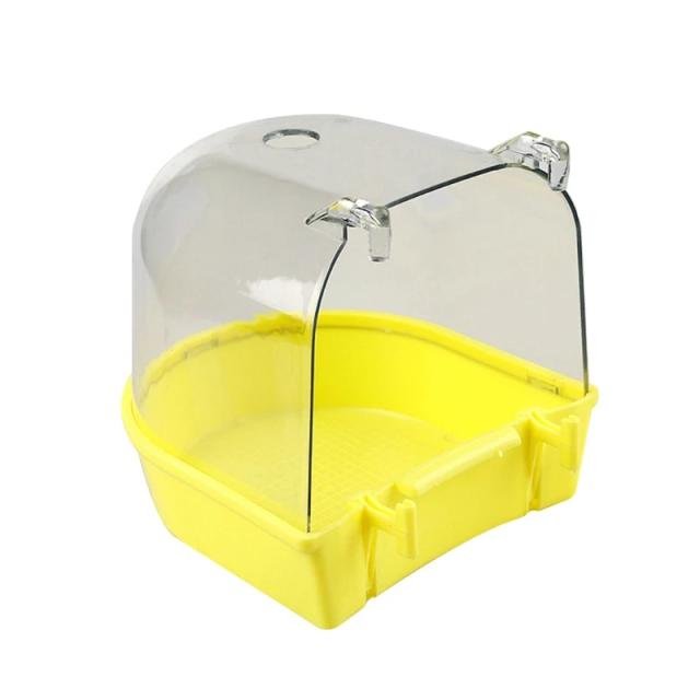 Caixa de Banho para Pássaros Cockatiel com Clip Suspenso Transparente - Ideal para Pequenos Pássaros