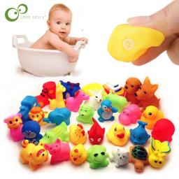 Brinquedos de natação de borracha colorida e macia, 13 pcs, animais bonitos, flutuando, som, brinquedo do banho do bebê, gyh - Image 1