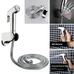 Kit de Chuveiro Higiênico Muçulmano para Banheiro, Bidé Sanitário, Douche Portátil, Spray De Jato Cromo, Luminária De Banheiro, 1.5 m - Image 3
