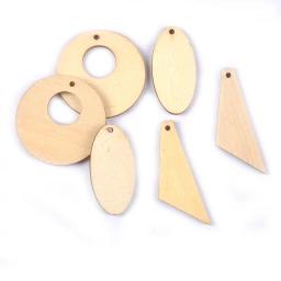 20 pçs forma redonda gota de madeira natural artesanato suprimentos scrapbooking pingente de madeira para brinco diy jóias artesanato 40-50mm m2601 - Image 2