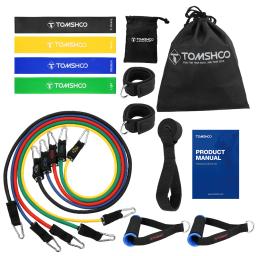 Tomsapo-conjunto de faixas elásticas para exercício de resistência, 5 pacotes, faixas elásticas para flexão com porta e alça - Image 3