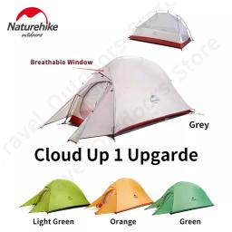 Naturehike-barraca de acampamento impermeável com revestimento de silicone, tenda nuvem up, 1 pessoa, 1.5kg, 20D Nylon, Tourist Mat, Upgrade - Image 1