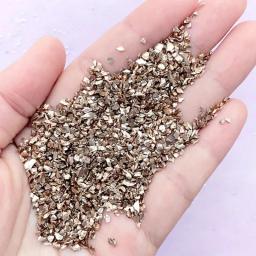 Flocos de pedra de ouro falso, vidro metálico com glitter, resina inclui enfeite para arte em resina, fornecimento de jóias 50g - Image 6