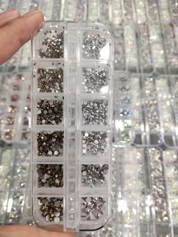 Prego arte strass kit 2400 pçs prego gemas ab flatback strass pedras preciosas, 6 tamanhos (1.5-4.5mm) pedras preciosas do prego cristal - Image 5