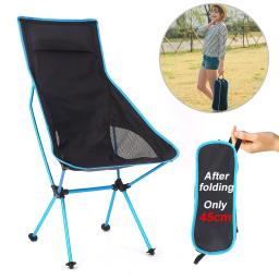 Hewolf cadeira de acampamento ao ar livre luz dobrável encosto portátil caminhadas móveis compactos mochila pesca lounge praia cadeira - Image 1