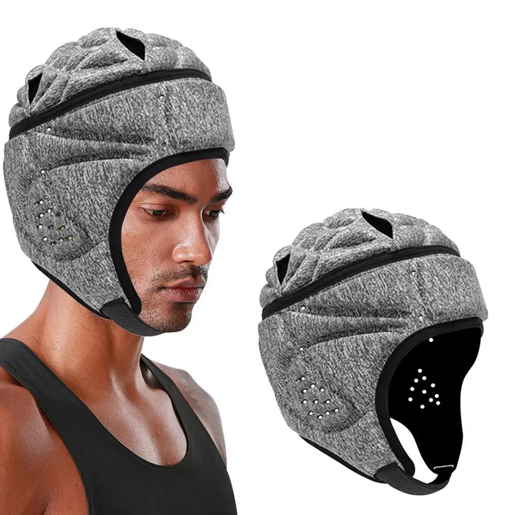 Futebol rugby acolchoado capacete guarda-redes cabeça macia anti-colisão boné esponja lycra hóquei patins chapelaria - Image 1