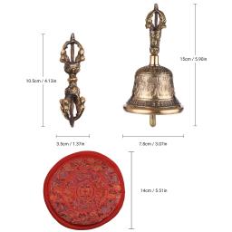 Sino de bronze budista tibetano, sino de mão com preenchimento vajra para meditar yoga, oração e rites budistos tibetanos - Image 3
