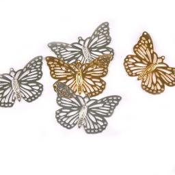 Enfeites de metal metal para artesanato, ornamentos de borboletas e flores douradas, 20 peças, yk0768, faça você mesmo, scrapbook - Image 1