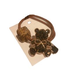 Cordas elásticas com decoração de cristal para mulheres, elástico simples rabo de cavalo, bandas de corda, laço de urso de liga - Image 5