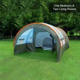 Tenda portátil grande Camping impermeável, Túnel de festa familiar, Equipamento de piquenique ao ar livre, Tenda de dupla camada, 8-10 pessoas, 4 estações - Image 5