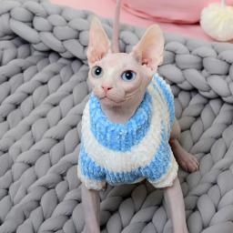 Gato do animal de estimação roupas de inverno outono quente gatos camisola jumper sphynx cachorro hoodie roupas pulôver malha camisa para gato gatinho suprimentos - Image 4