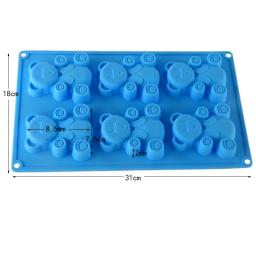 3D Cartoon Bear Cake Mold, Animal Cookie Silicone Mold para cozimento, Chocolate, Doces, Suprimentos de cozinha, Cupcake Decoração, Chaveiro - Image 3