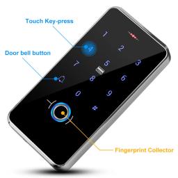 Sistema de controle de acesso por impressão digital, biometria, ip68, à prova d'água, teclado rfid + 180kg, fechadura magnética elétrica, 13.56mhz - Image 4