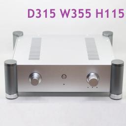 W355 h115 d315 alumínio psu amplificador de potência habitação tubo preamp caso chassi dac caixa diy duplo controle equilibrado decodificador gabinete - Image 1