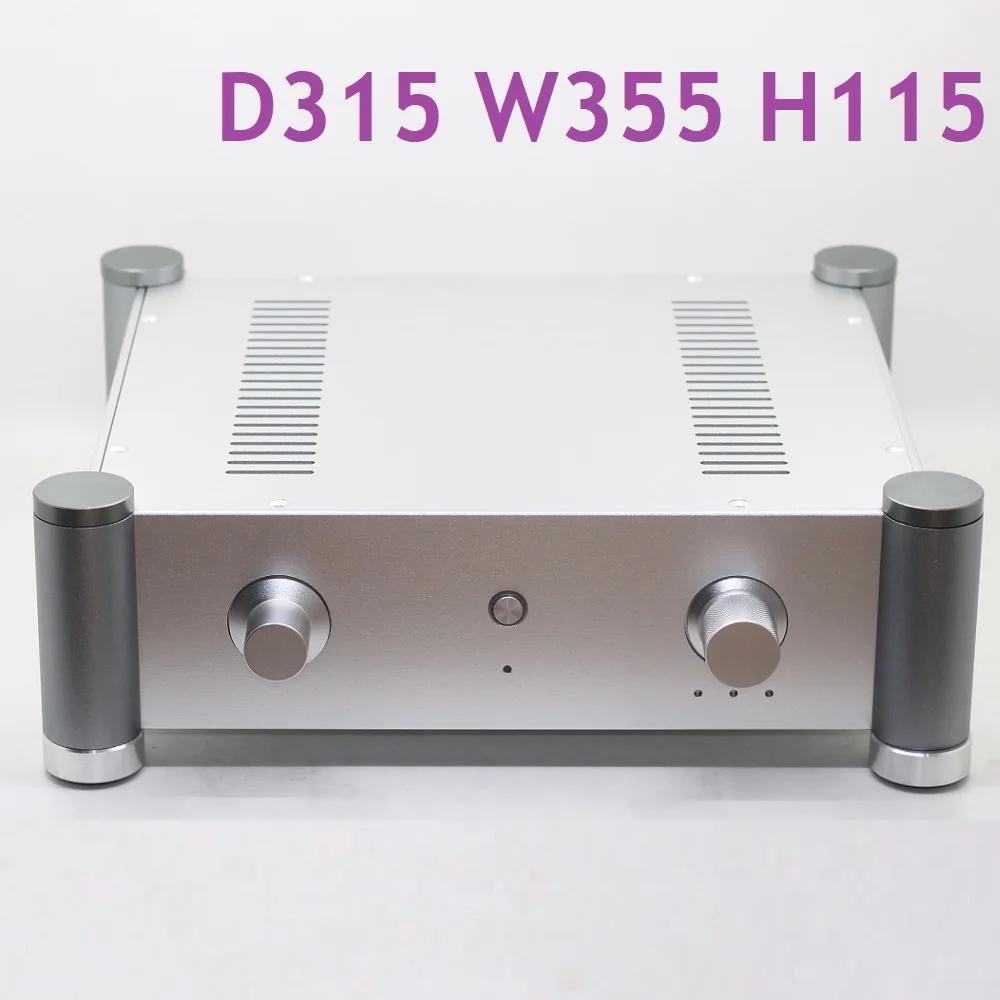 W355 h115 d315 alumínio psu amplificador de potência habitação tubo preamp caso chassi dac caixa diy duplo controle equilibrado decodificador gabinete - Image 1