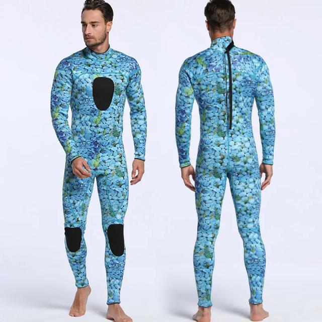 Roupa de Mergulho Camuflada 3mm em Neoprene para Caça Submarina - Moletom Térmico Masculino Ajustado e Confortável